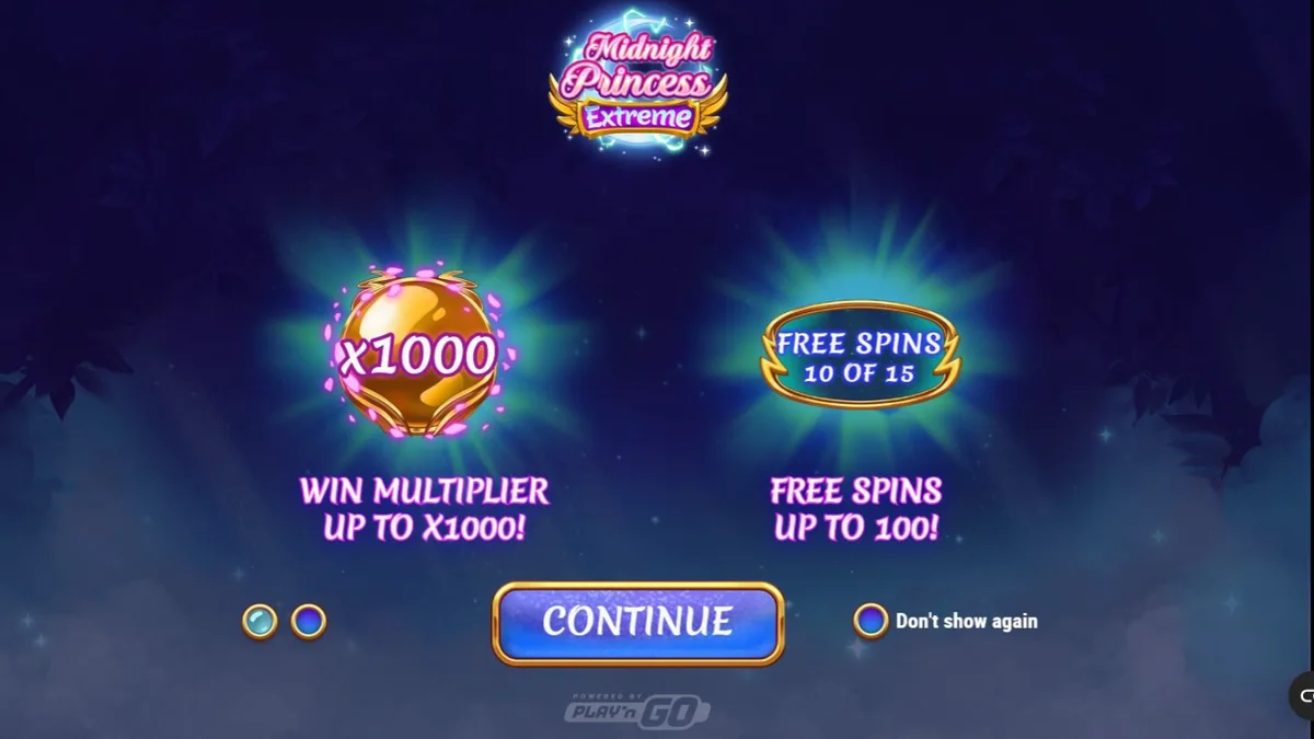 Tampilan visual slot Midnight Princess Extreme dengan tema anime kosmik
